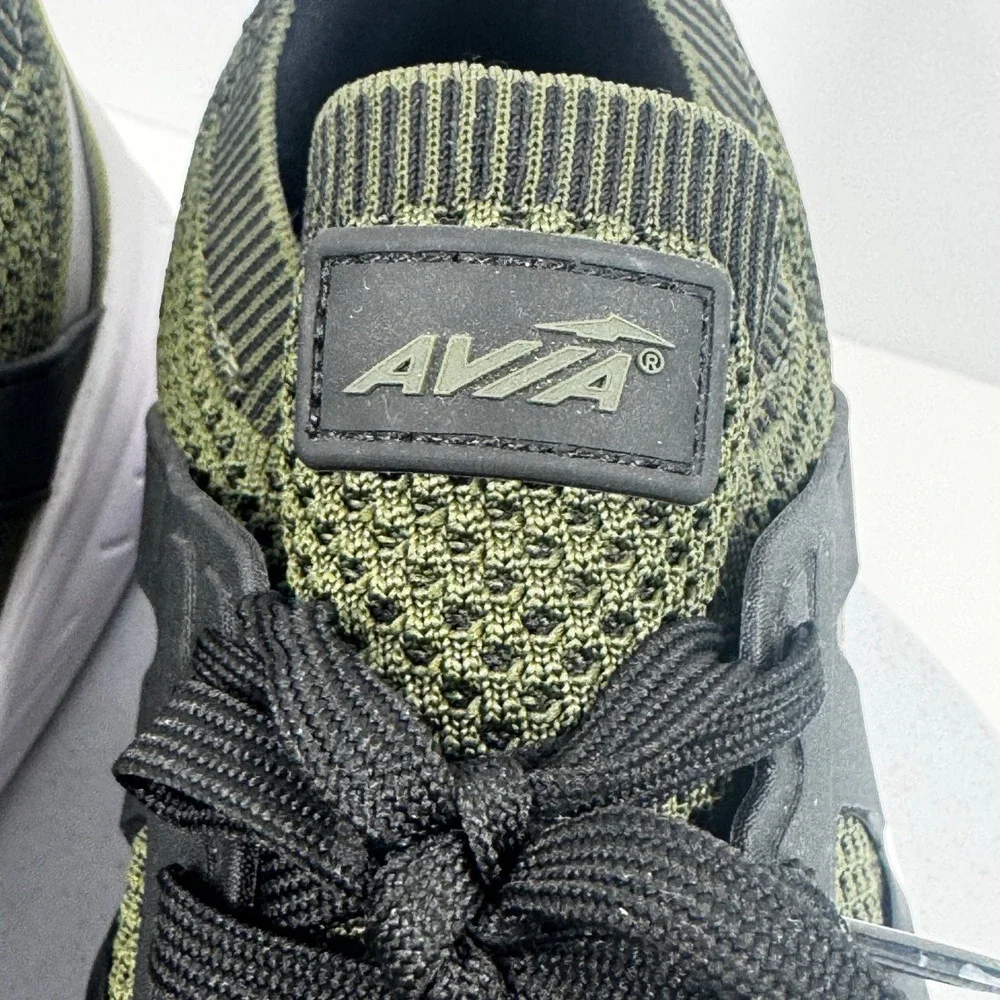 Avia Men Athletic Sneakers Olive Green‎ Knit Lace Up Size 13